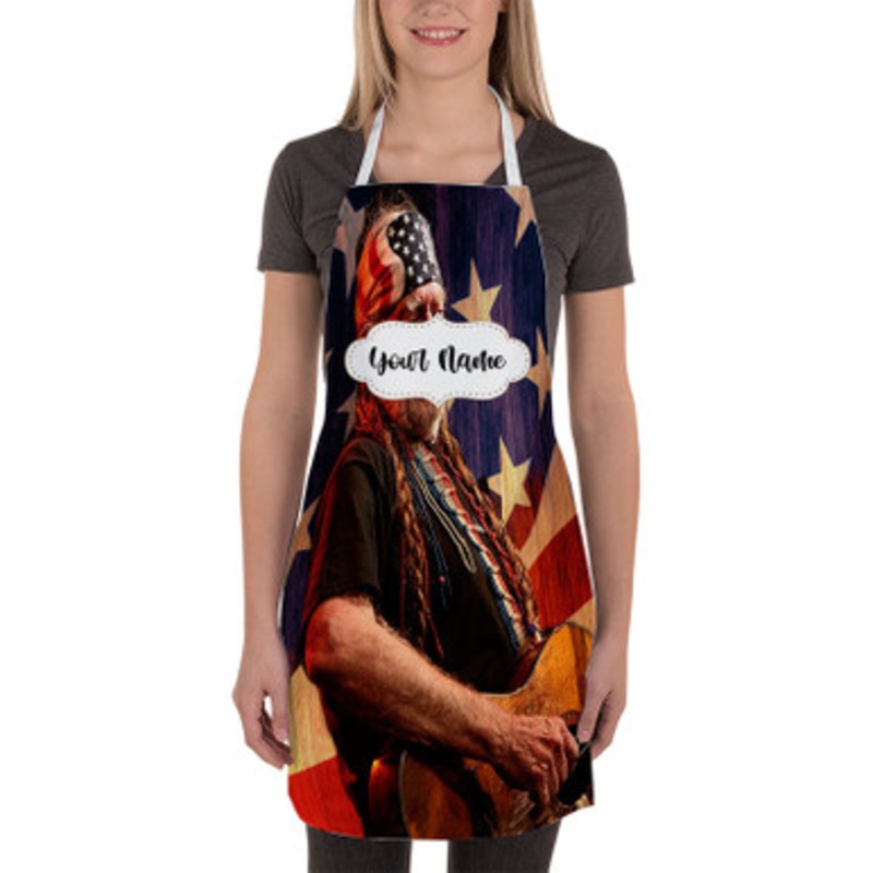 Pastele Willie Nelson Custom Personalized Name Kitchen Apron
