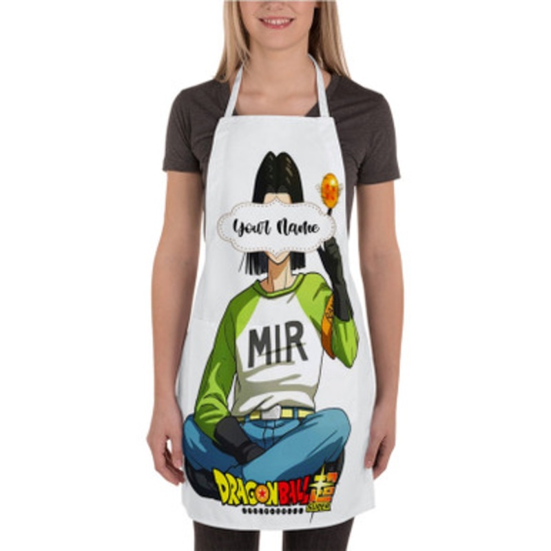 Pastele Android 17 Dragon Ball Super Custom Personalized Name Kitchen Apron