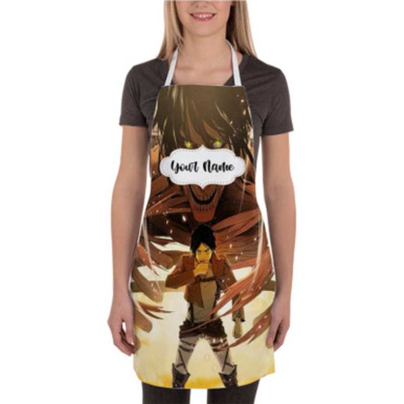 Pastele Attack on Titan Eren Yeager Custom Personalized Name Kitchen Apron