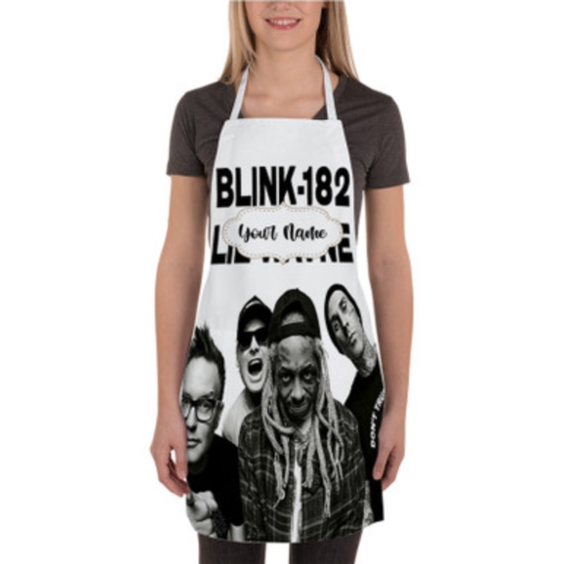 Pastele Blink 182 and Lil Wayne Custom Personalized Name Kitchen Apron