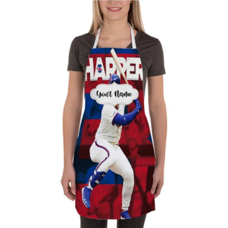 Pastele Bryce Harper MLB Philadelphia Phillies Custom Personalized Name Kitchen Apron