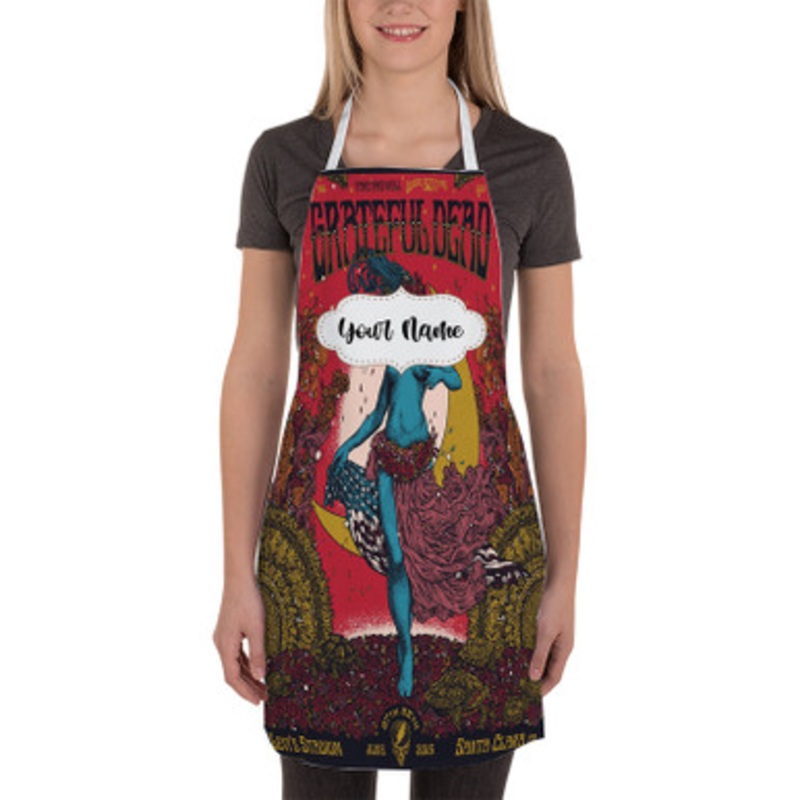 Pastele Grateful Dead Fare Thee Well Custom Personalized Name Kitchen Apron