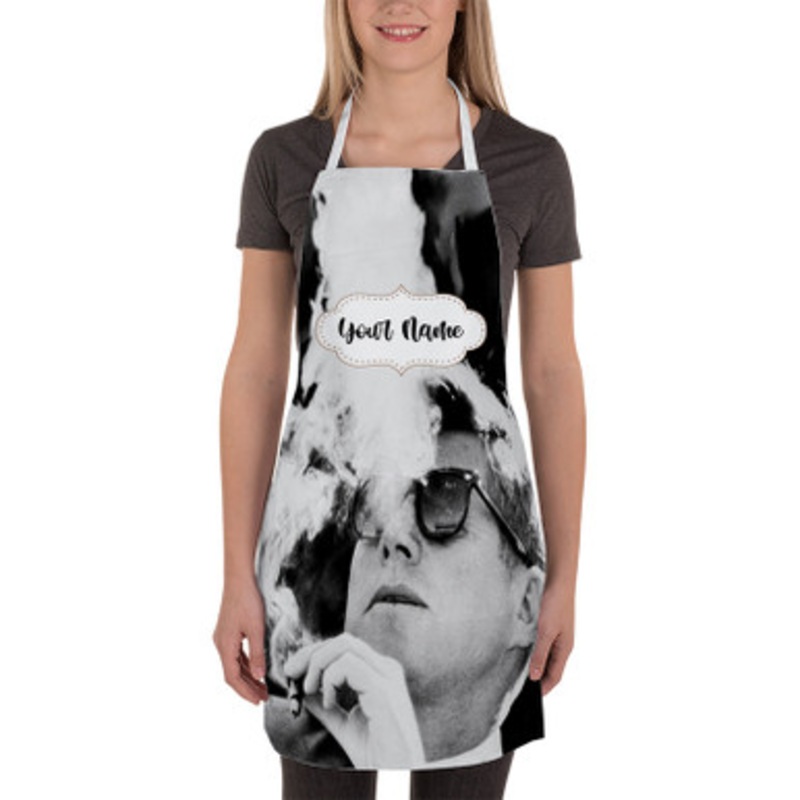 Pastele JFK John F Kennedy Smoking Custom Personalized Name Kitchen Apron