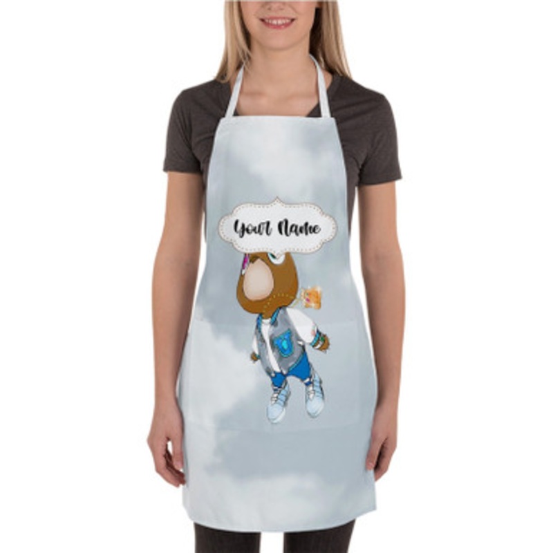 Pastele Kanye West Bear Fly Custom Personalized Name Kitchen Apron