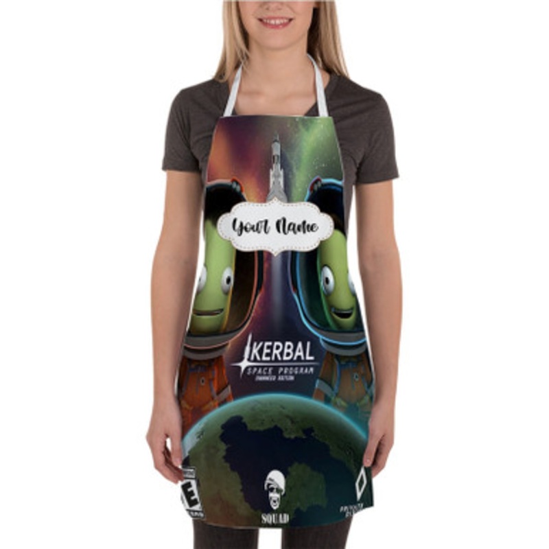 Pastele Kerbal Space Program Enhanced Edition Custom Personalized Name Kitchen Apron