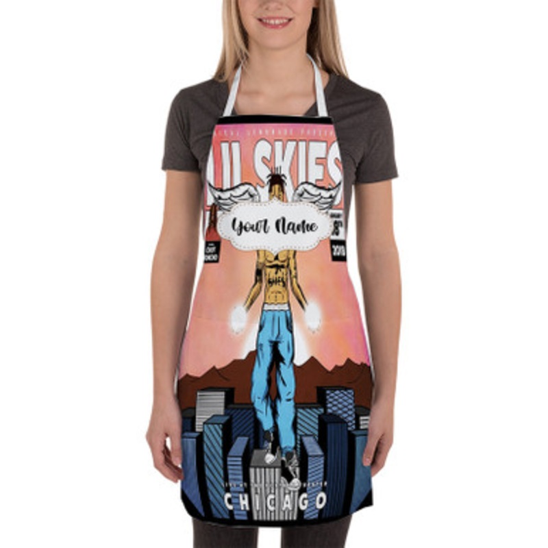 Pastele Lil Skies Art Custom Personalized Name Kitchen Apron