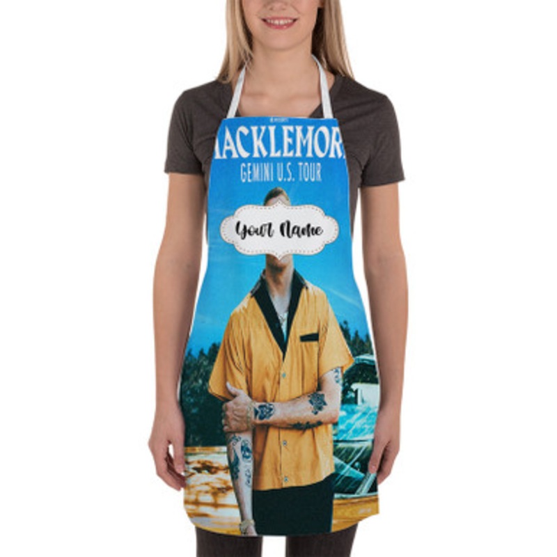 Pastele Macklemore Gemini US Tour Custom Personalized Name Kitchen Apron