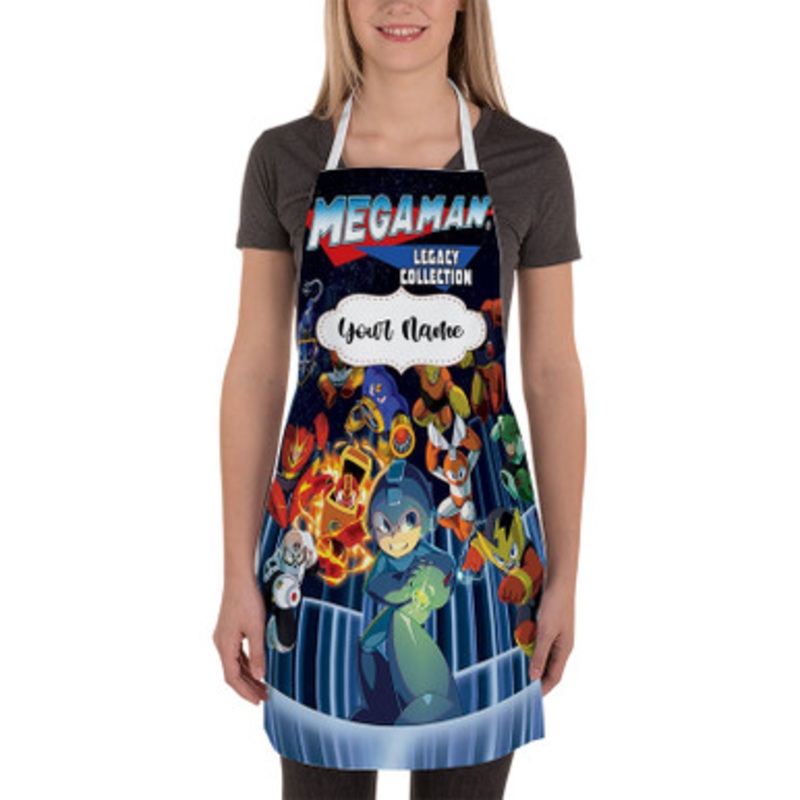 Pastele Mega Man Legacy Collection Custom Personalized Name Kitchen Apron