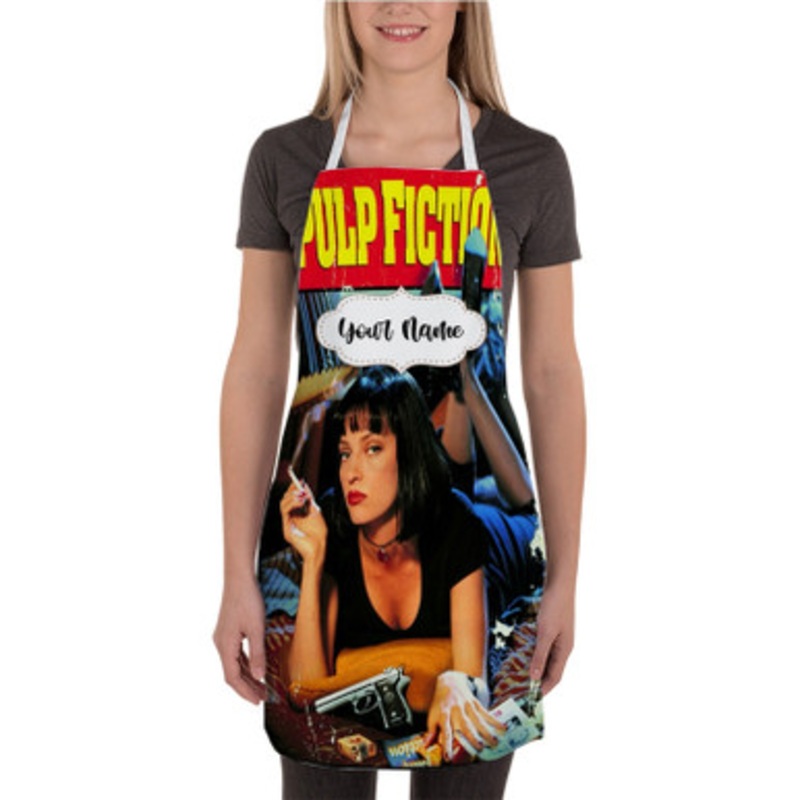 Pastele Pulp Fiction Custom Personalized Name Kitchen Apron