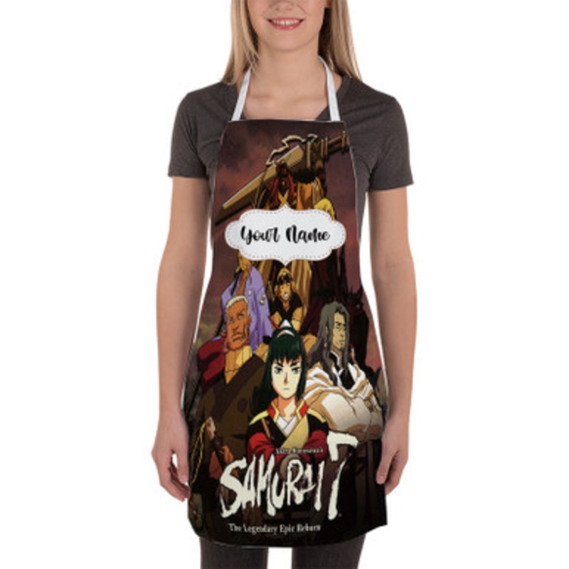 Pastele Samurai 7 Custom Personalized Name Kitchen Apron