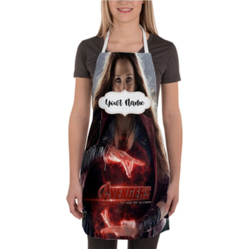 Pastele Scarlet Witch The Avengers Custom Personalized Name Kitchen Apron