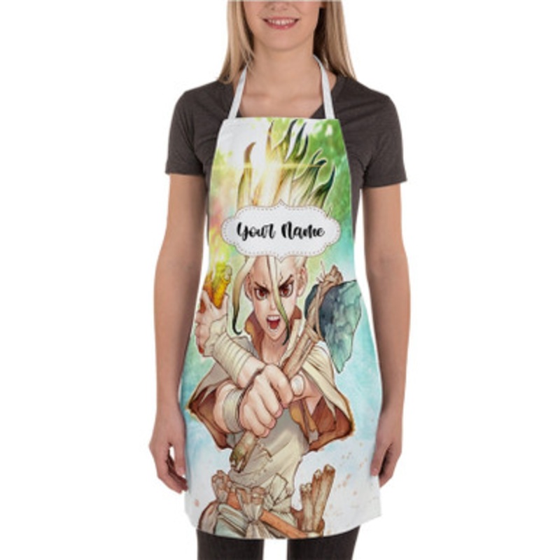 Pastele Senku Dr Stone Custom Personalized Name Kitchen Apron