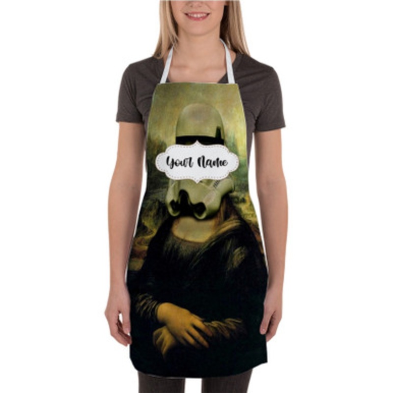 Pastele Stormtrooper Monalisa Custom Personalized Name Kitchen Apron