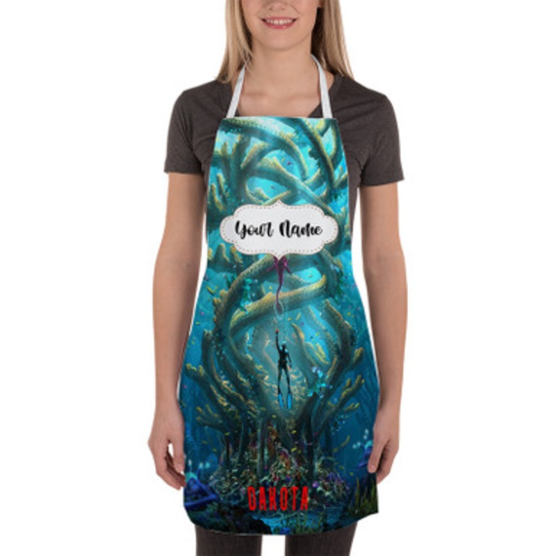 Pastele Subnautica Underwater 2 Custom Personalized Name Kitchen Apron