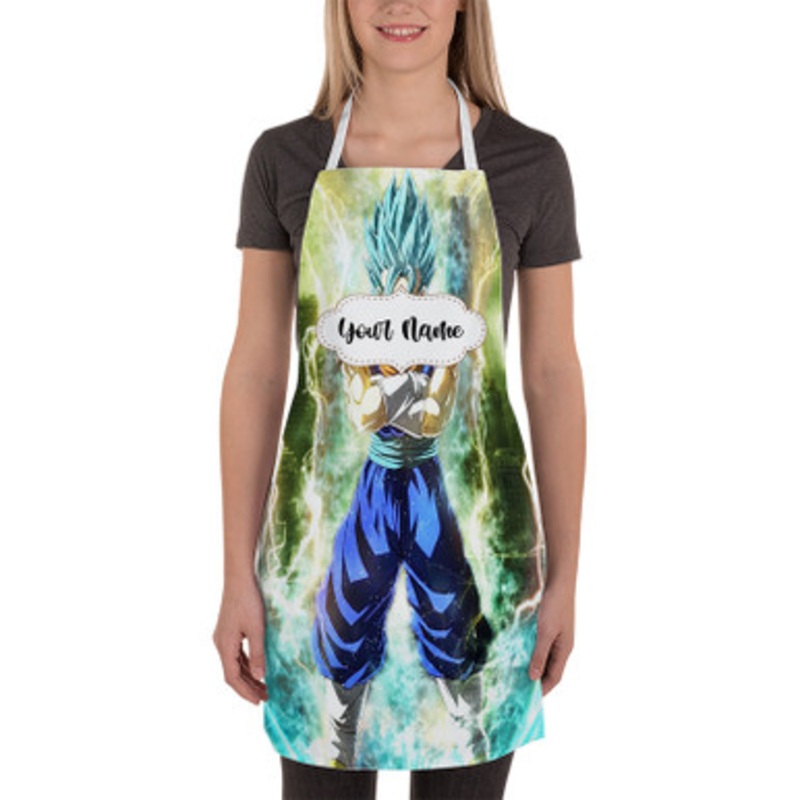 Pastele Vegito Super Saiyan Blue Dragon Ball Super Custom Personalized Name Kitchen Apron