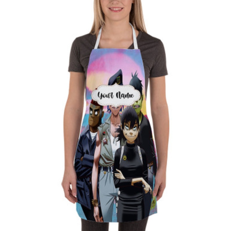 Pastele Gorillaz Art Custom Personalized Name Kitchen Apron