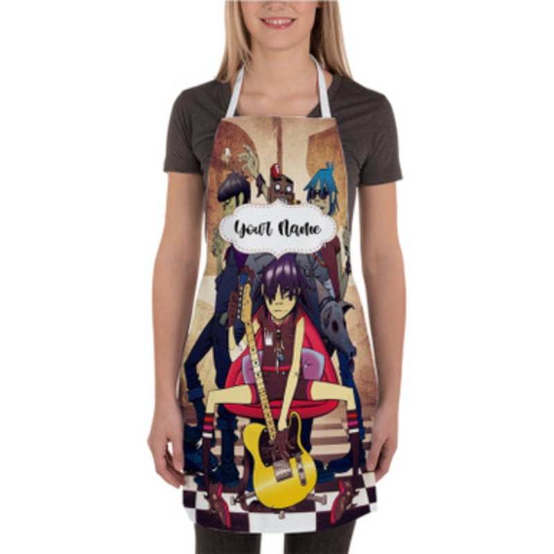 Pastele Gorillaz Band Custom Personalized Name Kitchen Apron