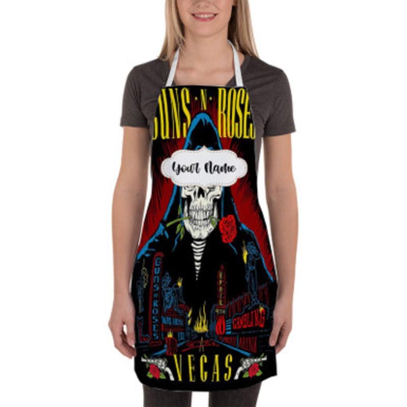 Pastele Guns N Roses Lithograph Vegas Custom Personalized Name Kitchen Apron