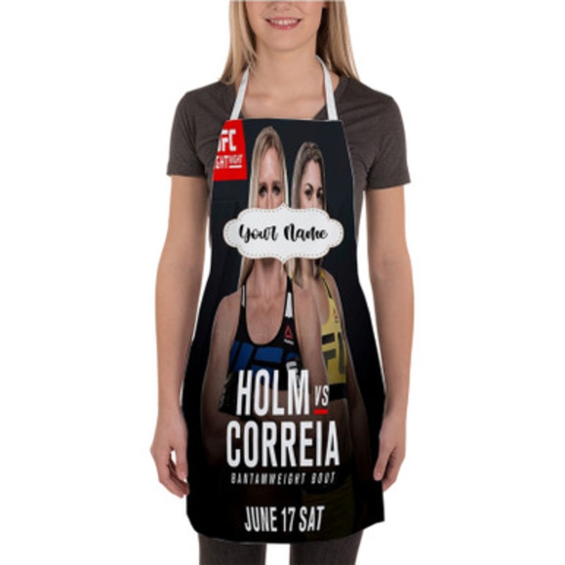 Pastele Holly Holm vs Bethe Correia New Custom Personalized Name Kitchen Apron
