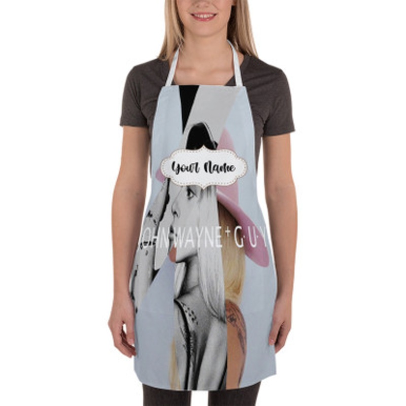 Pastele Lady Gaga John Wayne Custom Personalized Name Kitchen Apron