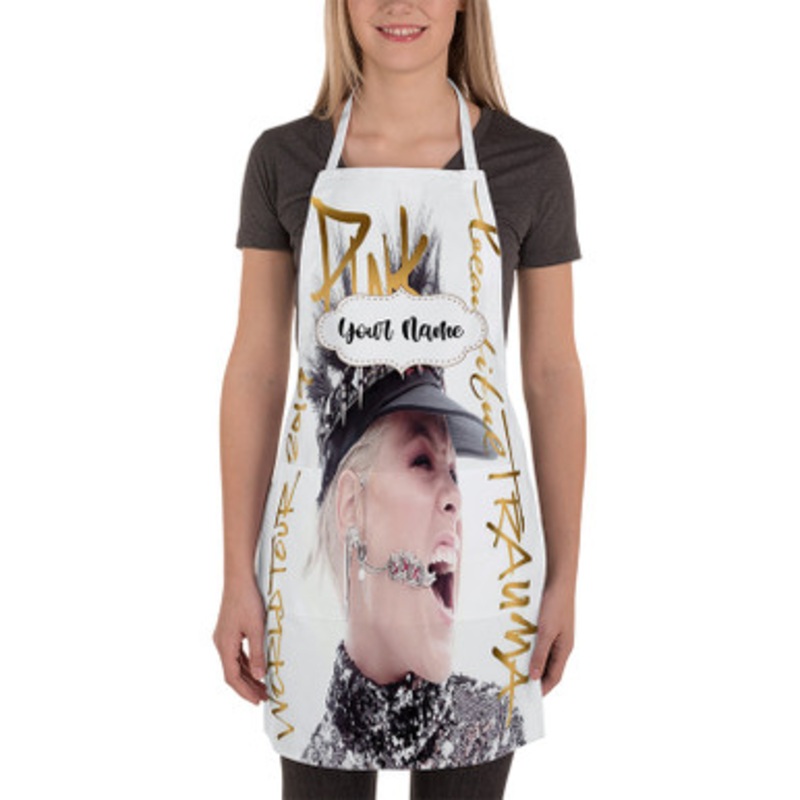 Pastele PNK Beautiful Trauma World Tour 2019 Custom Personalized Name Kitchen Apron