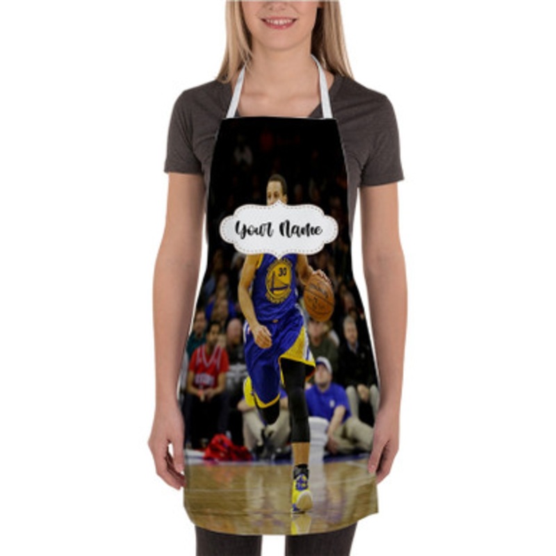 Pastele Stephen Curry Golden State Warriors Custom Personalized Name Kitchen Apron