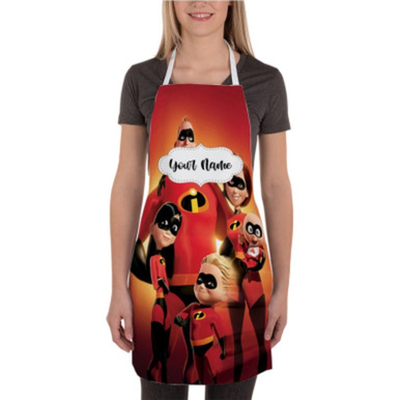 Pastele The Incredibles Super Family Custom Personalized Name Kitchen Apron