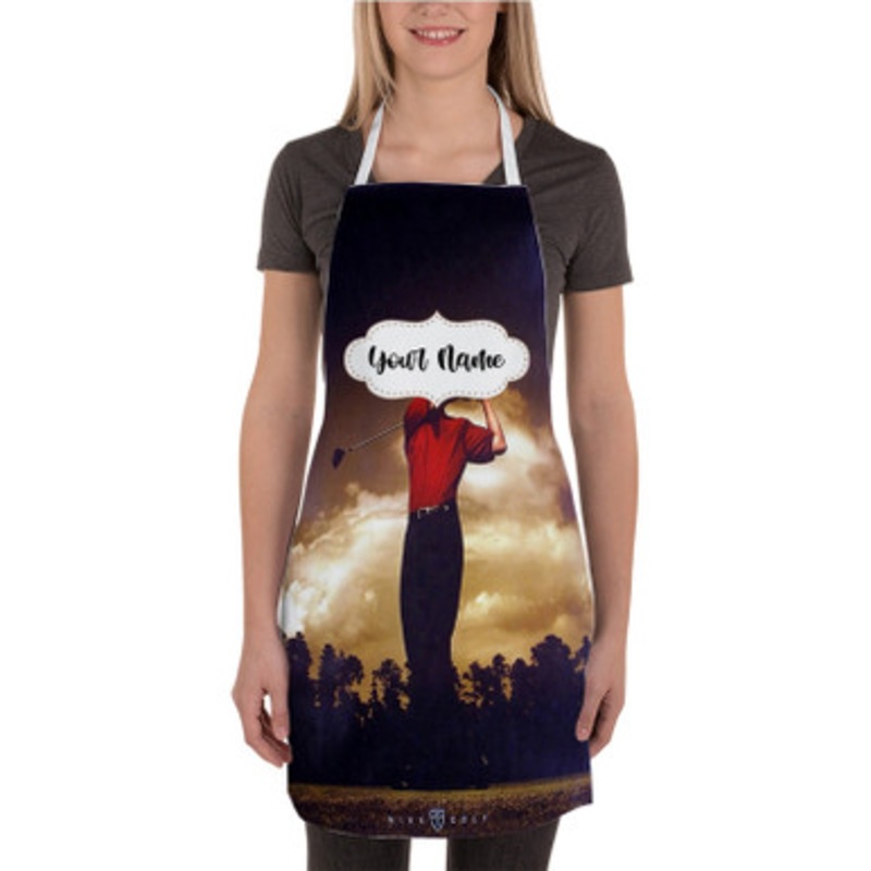 Pastele Tiger Woods Golf Custom Personalized Name Kitchen Apron