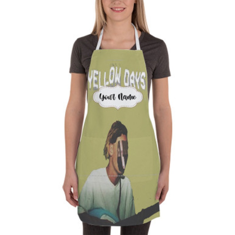 Pastele Yellow Days Custom Personalized Name Kitchen Apron