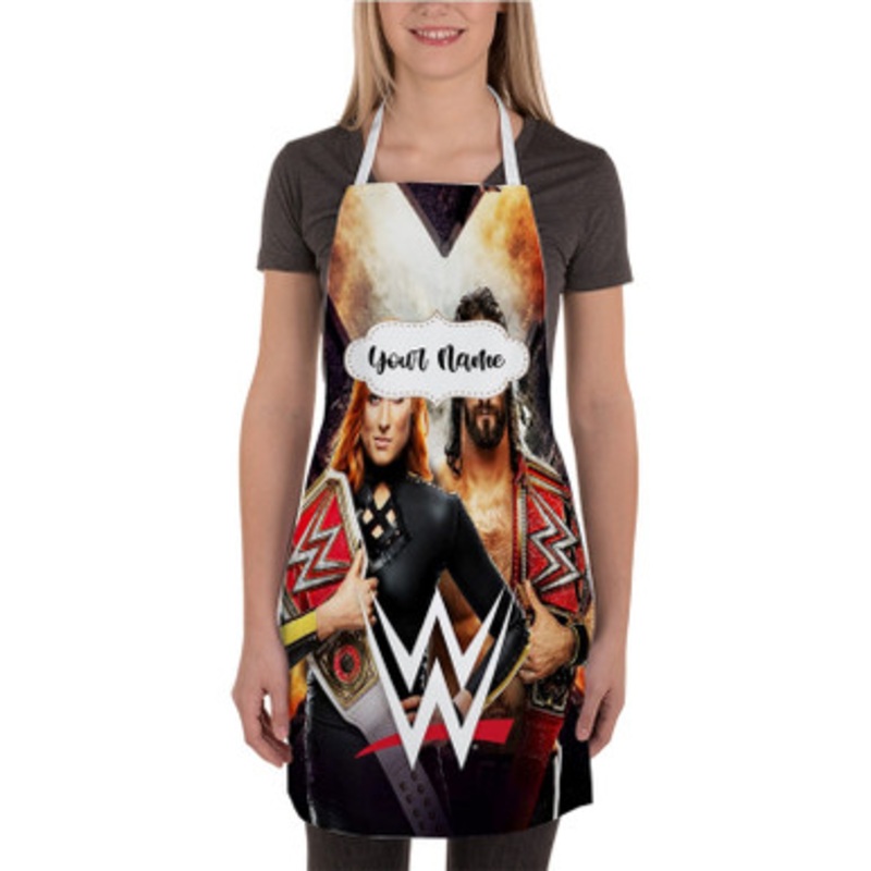 Pastele Becky Lynch Seth Rollins WWE Custom Personalized Name Kitchen Apron