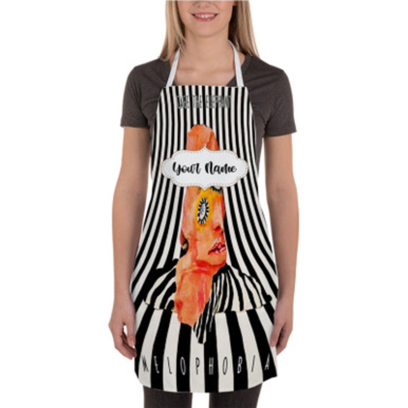 Pastele Cage the Elephant Melophobia Custom Personalized Name Kitchen Apron