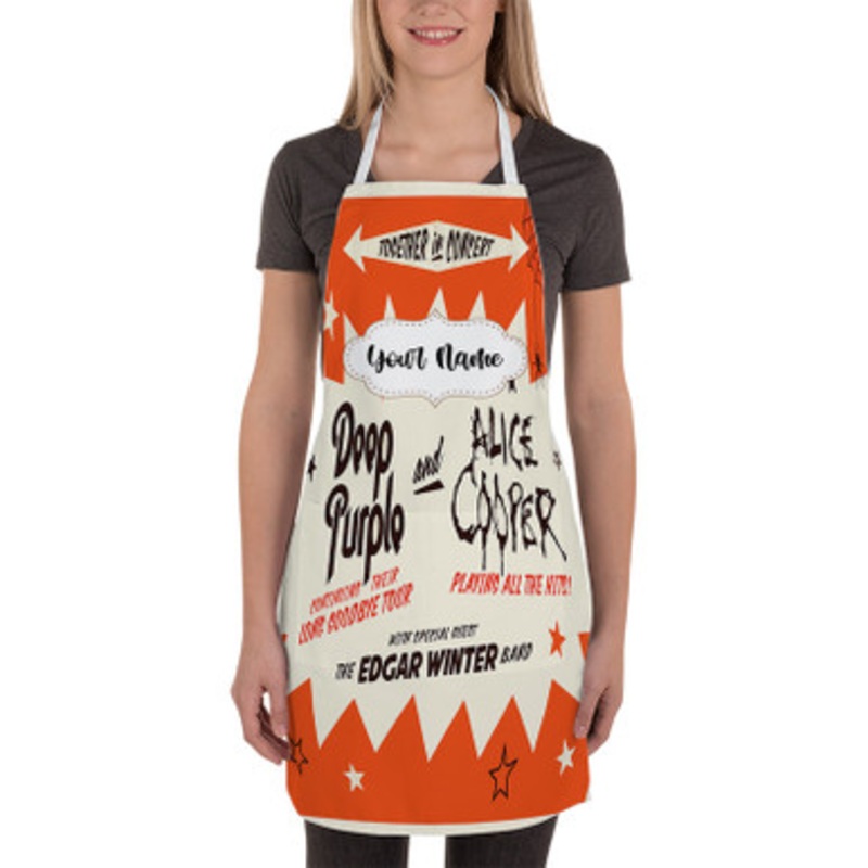 Pastele Deep Purple and Alice Cooper Custom Personalized Name Kitchen Apron
