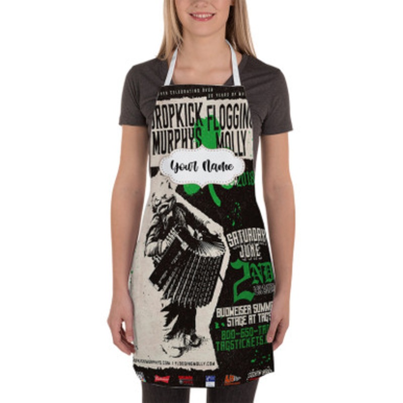 Pastele Dropkick Murphys and Flogging Molly Custom Personalized Name Kitchen Apron
