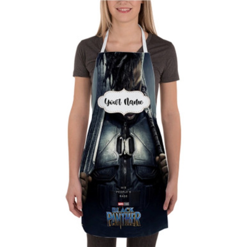 Pastele Erik Killmonger Black Panther Custom Personalized Name Kitchen Apron