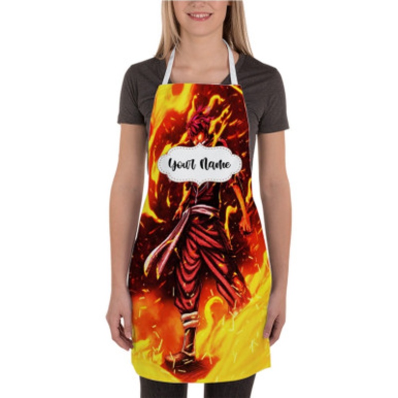 Pastele Fairy Tail Natsu On Fire Custom Personalized Name Kitchen Apron