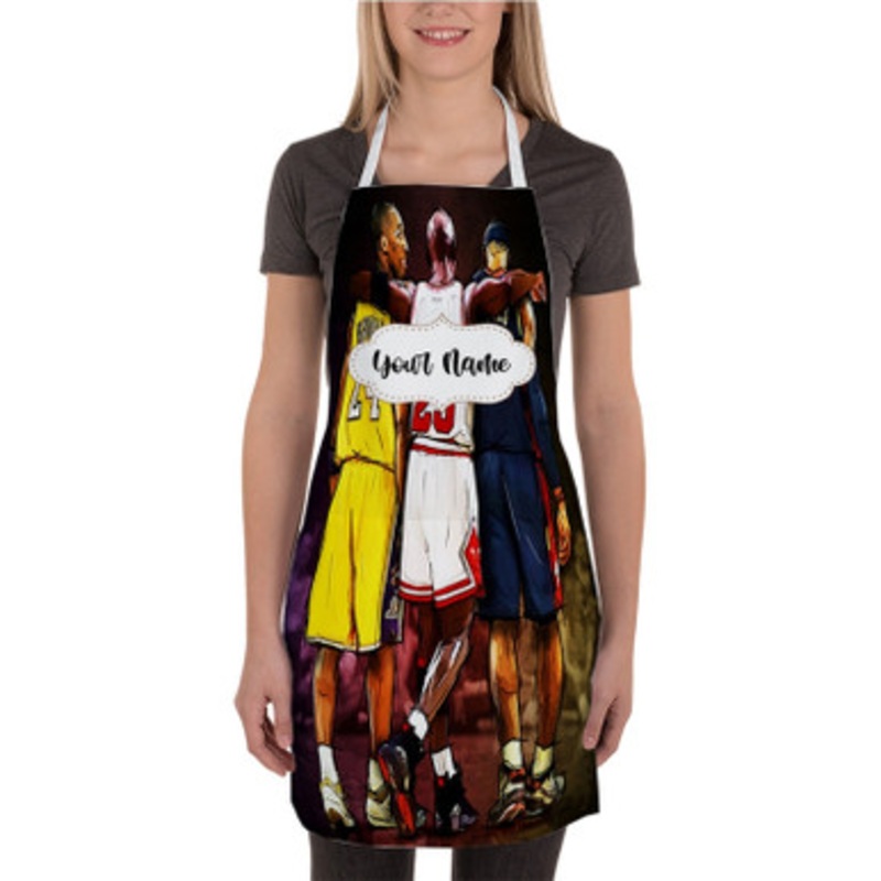 Pastele Kobe Bryant Michael Jordan Lebron James NBA Custom Personalized Name Kitchen Apron