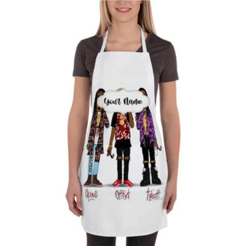 Pastele Migos Quavo Offset Takeoff Custom Personalized Name Kitchen Apron
