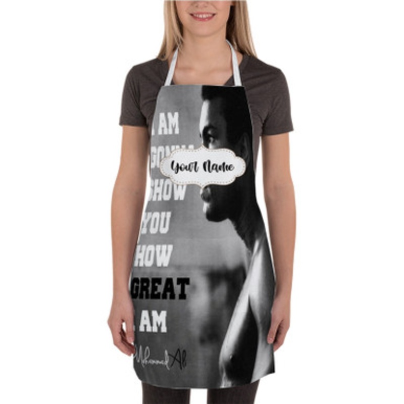 Pastele Muhammad Ali Quotes Custom Personalized Name Kitchen Apron