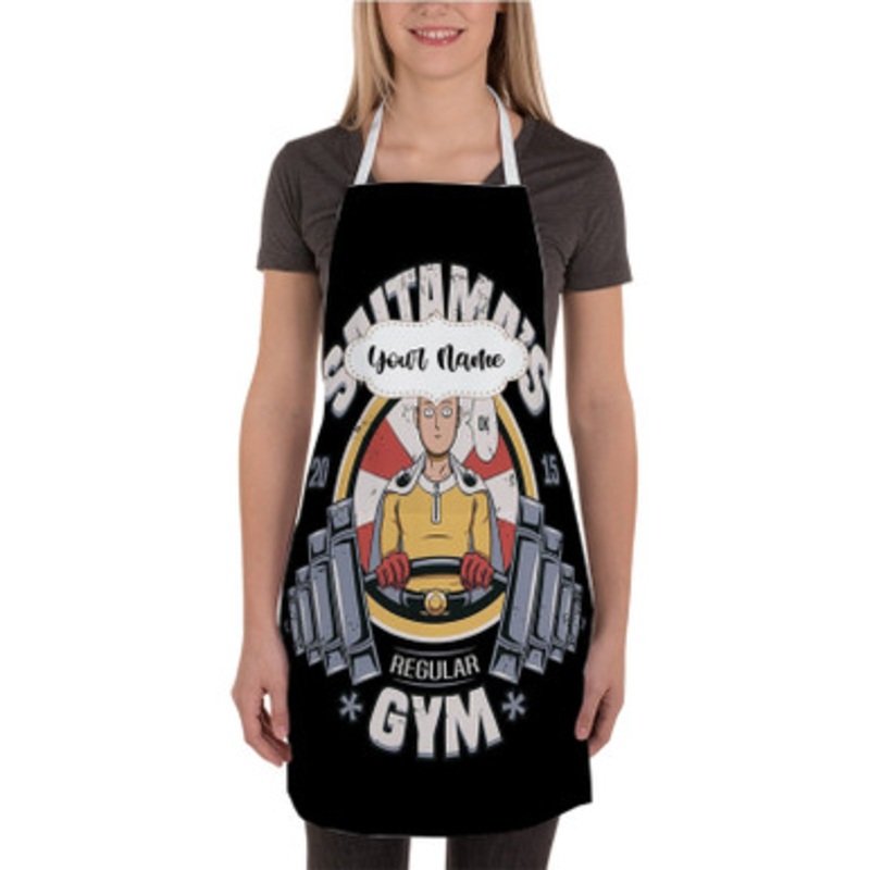 Pastele One Punch Man Saitama Gym Custom Personalized Name Kitchen Apron