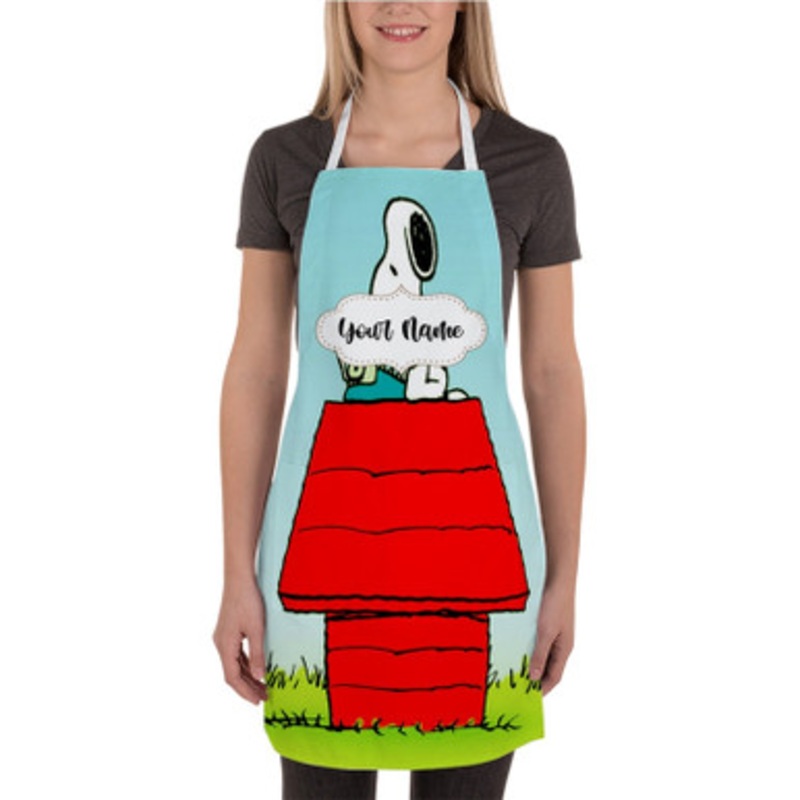 Pastele Snoopy The Peanuts Typing Custom Personalized Name Kitchen Apron