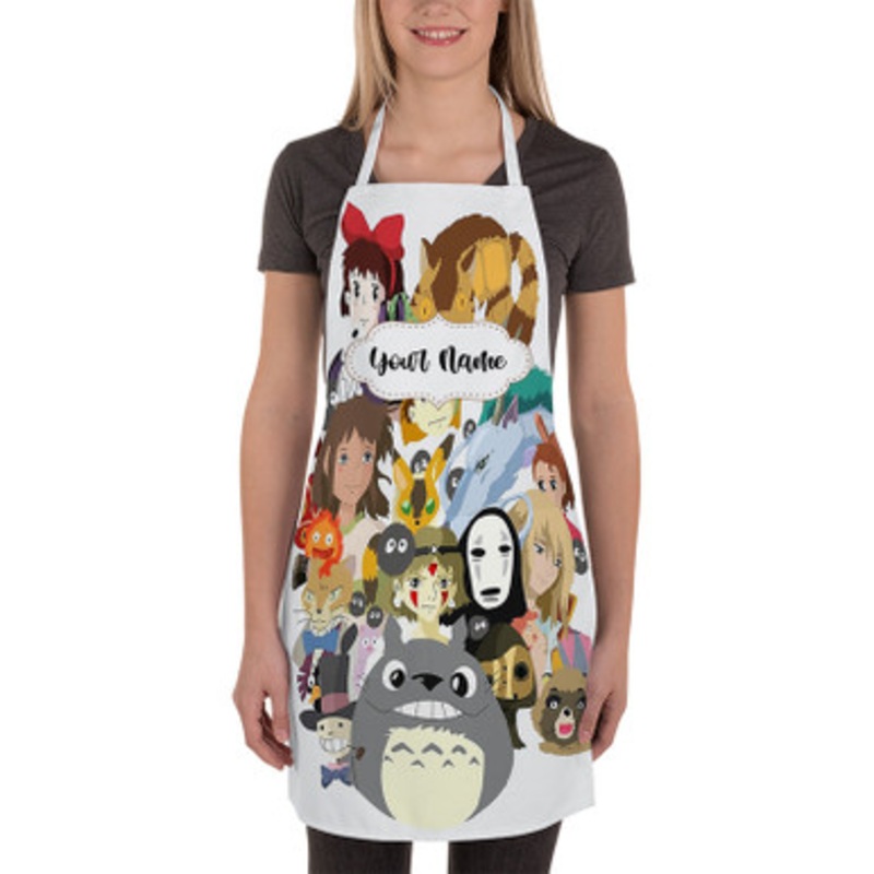 Pastele Studio Ghibli Art Custom Personalized Name Kitchen Apron