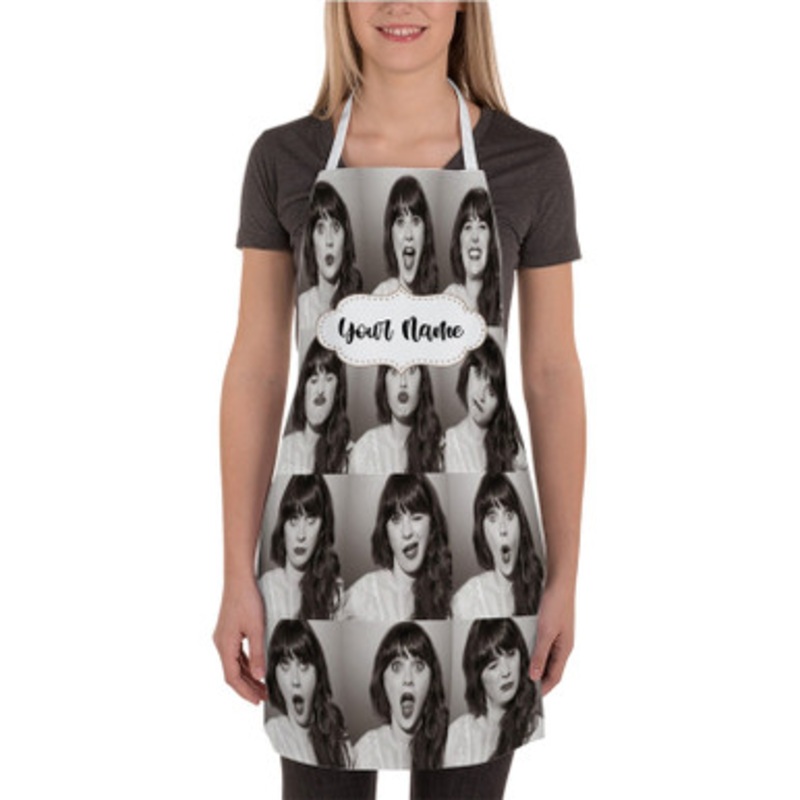 Pastele Zooey Deschannel Custom Personalized Name Kitchen Apron