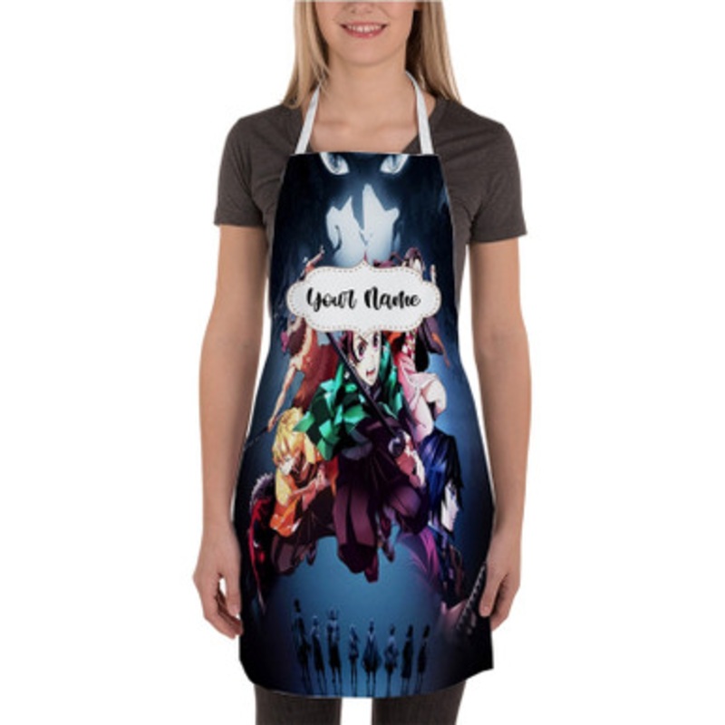 Pastele Demon Slayer Kimetsu no Yaiba Custom Personalized Name Kitchen Apron