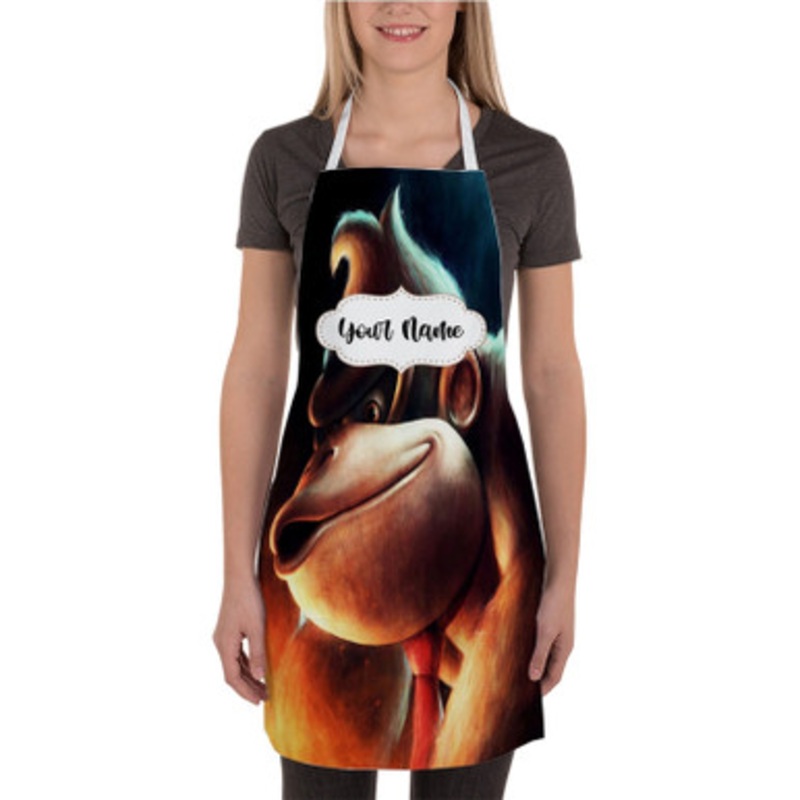 Pastele Donkey Kong Custom Personalized Name Kitchen Apron
