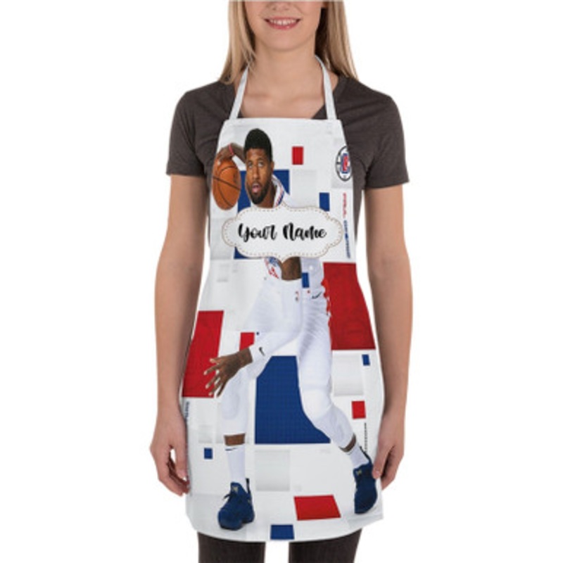 Pastele Paul George Los Angeles Clippers NBA Custom Personalized Name Kitchen Apron