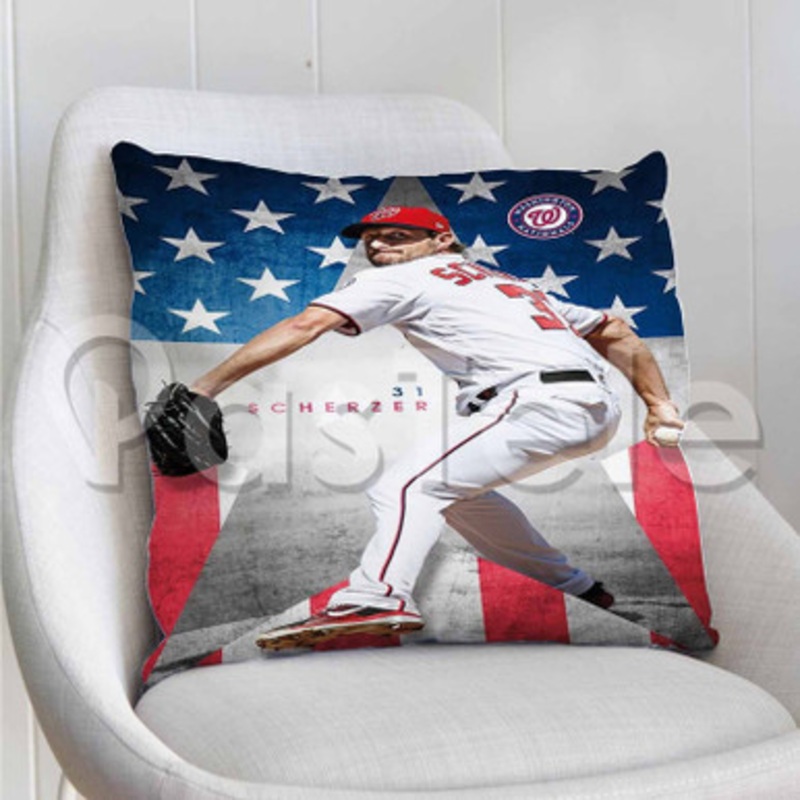 Max Scherzer MLB Washington Nationals Custom Personalized Pillow Decorative Cushion Sofa Cover