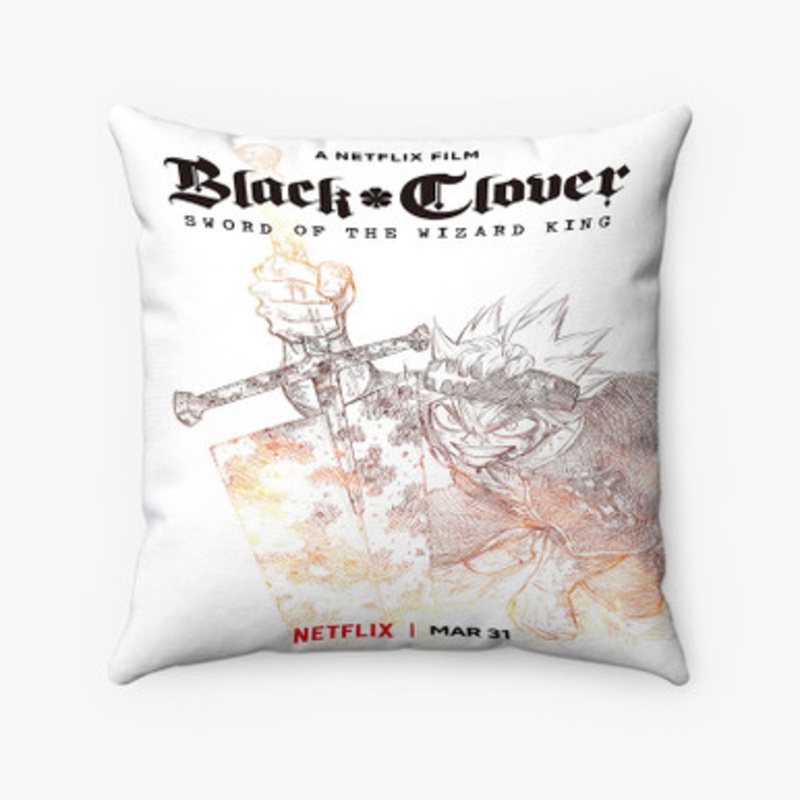 Pastele Black Clover Sword of The Wizard King jpeg Custom Pillow Case Awesome Personalized Spun Polyester Square Pillow Cover Decorative Cushion Bed Sofa Throw Pillow Home Decor