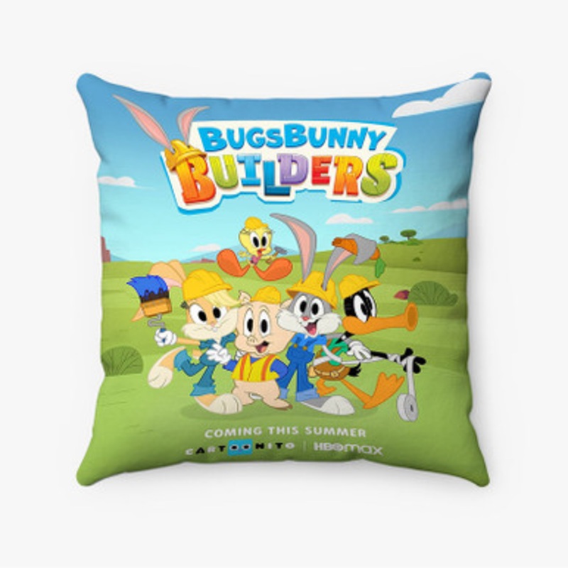 Pastele Bugs Bunny Builders Custom Pillow Case Awesome Personalized Spun Polyester Square Pillow Cover Decorative Cushion Bed Sofa Throw Pillow Home Decor