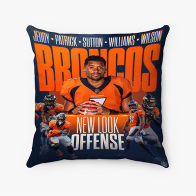 Pastele Denver Broncos NFL 2022 Custom Pillow Case Awesome Personalized Spun Polyester Square Pillow Cover Decorative Cushion Bed Sofa Throw Pillow Home Decor