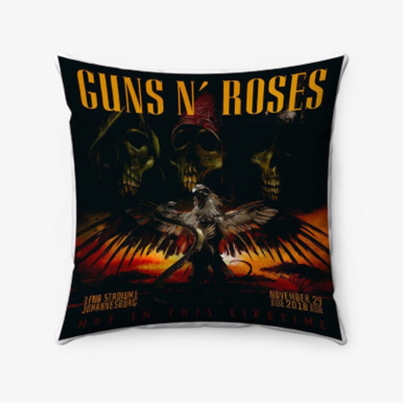 Pastele Guns N Roses Not In This Lifetime Custom Pillow Case Awesome Personalized Spun Polyester Square Pillow Cover Decorative Cushion Bed Sofa Throw Pillow Home Decor